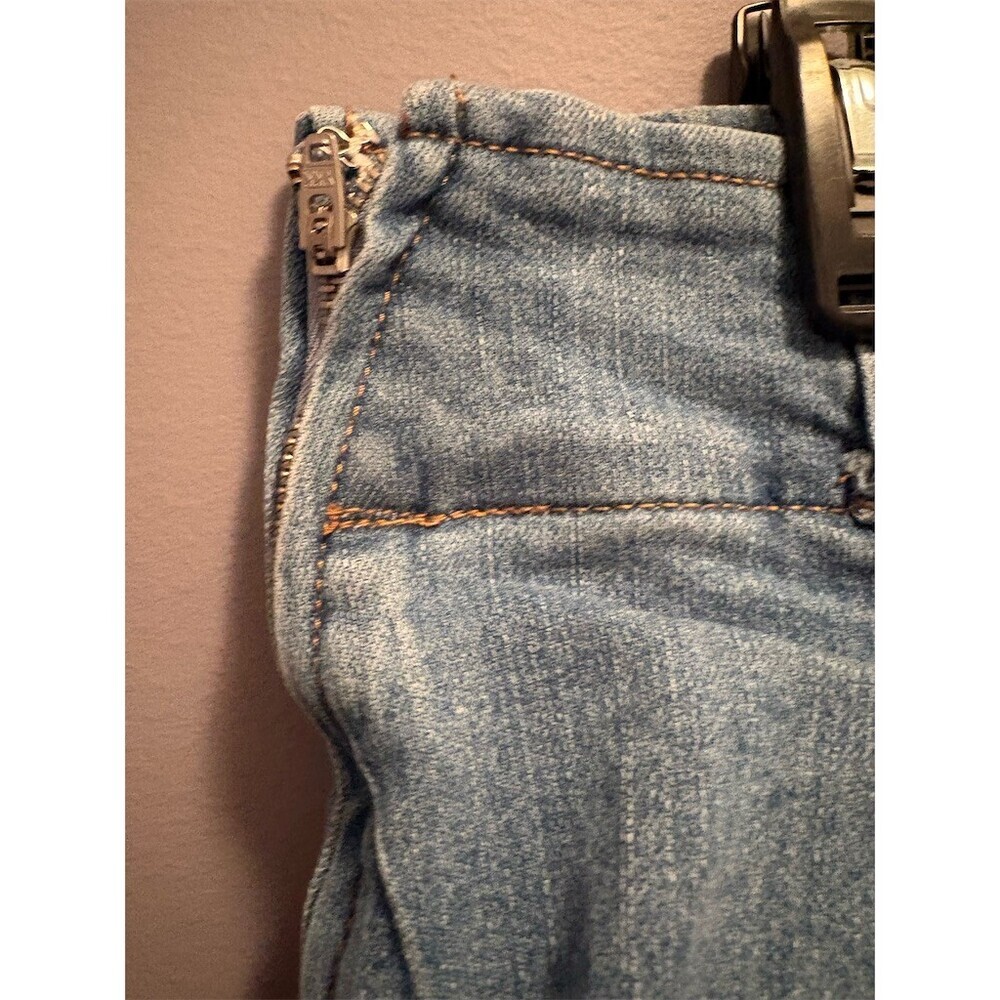 Almost Famous Skort Womens Size L Light Wash Blue Pleated Denim Mini Skirt - Picture 7 of 11
